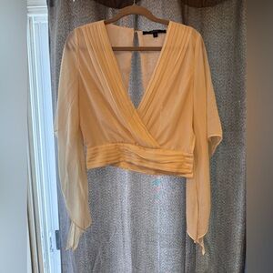 Vintage early 2000 cream, sheer top